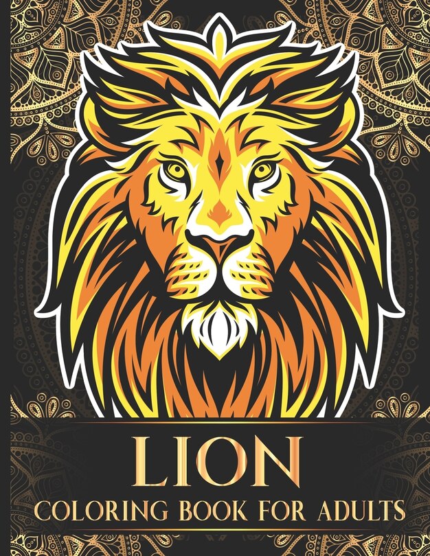 Front cover_Lion Coloring Book For Adults
