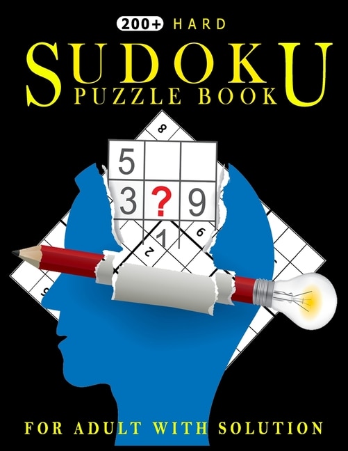 Front cover_200 Hard Sudoku Puzzle Book for Adult with Solution