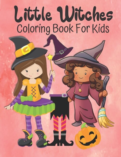 Front cover_Little Witches Coloring Book For Kids