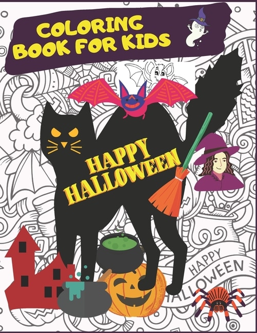 Front cover_Happy Halloween. Coloring Book For Kids.