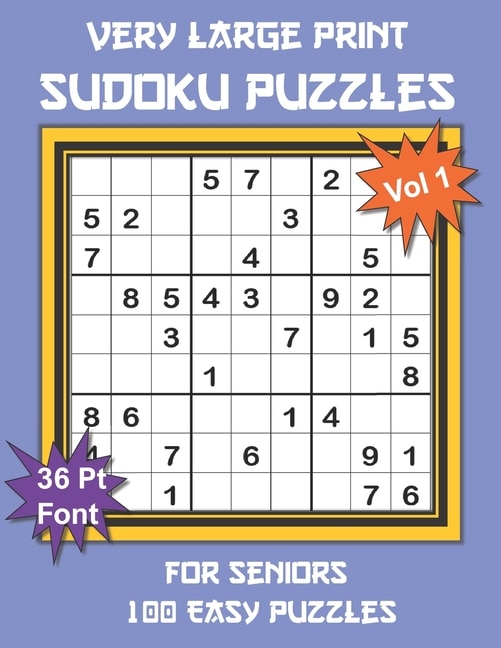 Front cover_Very Large Print Sudoku Puzzles for Seniors