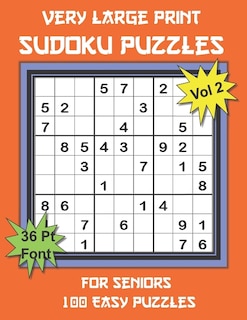 Front cover_Very Large Print Sudoku Puzzles for Seniors