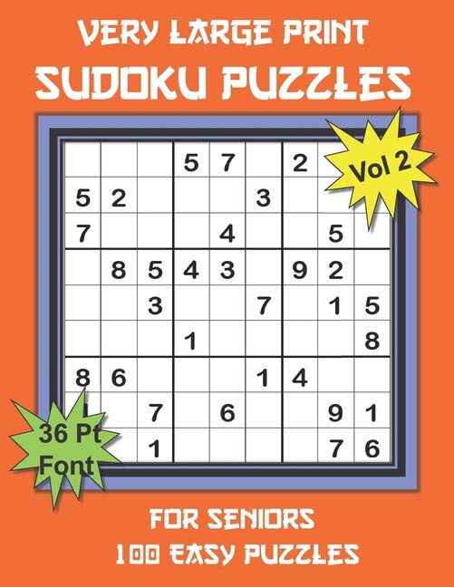 Front cover_Very Large Print Sudoku Puzzles for Seniors