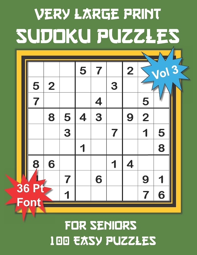 Front cover_Very Large Print Sudoku Puzzles for Seniors
