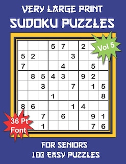 Couverture_Very Large Print Sudoku Puzzles for Seniors