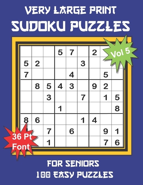 Couverture_Very Large Print Sudoku Puzzles for Seniors