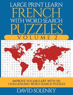 Front cover_Large Print Learn French with Word Search Puzzles Volume 2