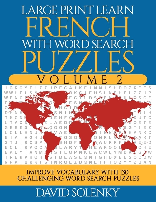 Front cover_Large Print Learn French with Word Search Puzzles Volume 2