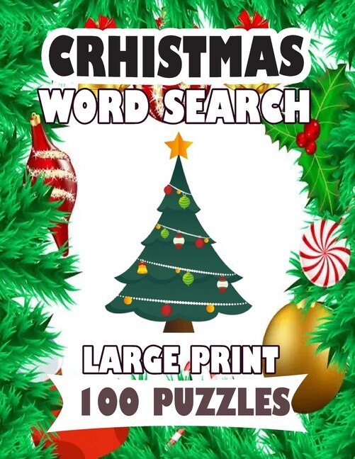 Front cover_Christmas Word Search Large Print 100 Puzzles