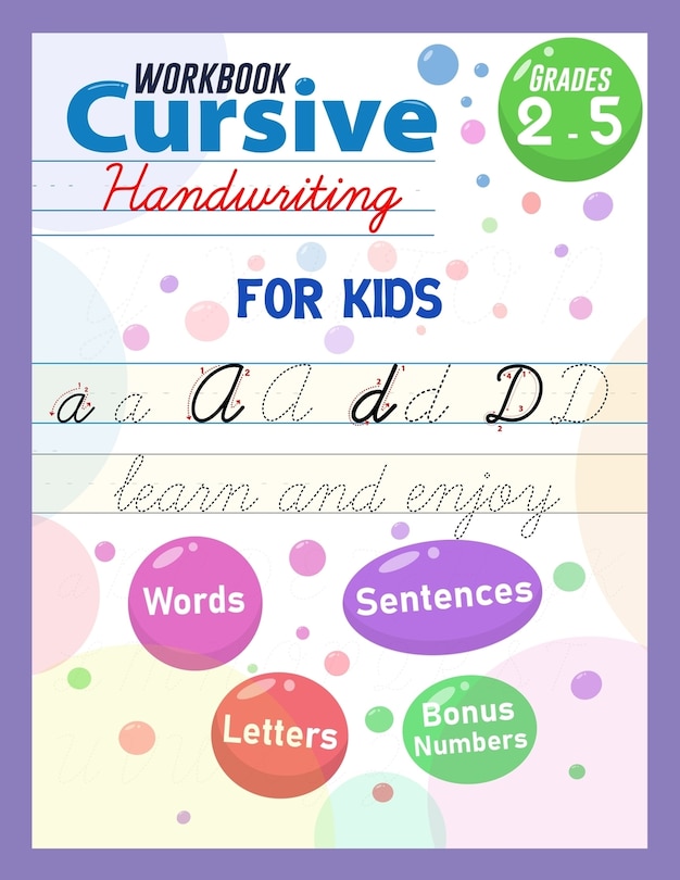 Front cover_Cursive Handwriting Workbook For Kids