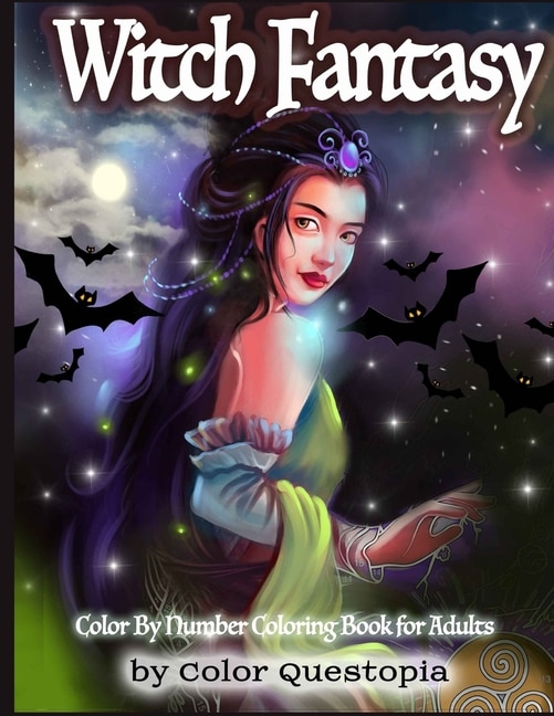 Witch Fantasy Color By Number Coloring Book For Adults: Enchanted Mosaic Color-by-number With Magical Women And Gothic Halloween Witchcraft