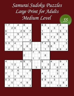 Couverture_Samurai Sudoku Puzzles - Large Print for Adults - Medium Level - N°55