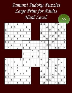 Front cover_Samurai Sudoku Puzzles - Large Print for Adults - Hard Level - N°55