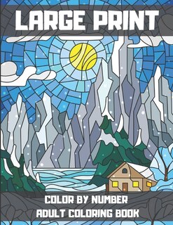Front cover_Large Print Color By Number Adult Coloring Book