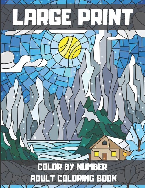 Front cover_Large Print Color By Number Adult Coloring Book