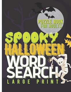 Front cover_Spooky Halloween Word Search Large Print Puzzle Book For Adults
