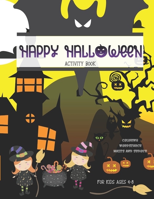 Couverture_Happy Halloween Activity and Coloring Book for Kids Ages 4-8