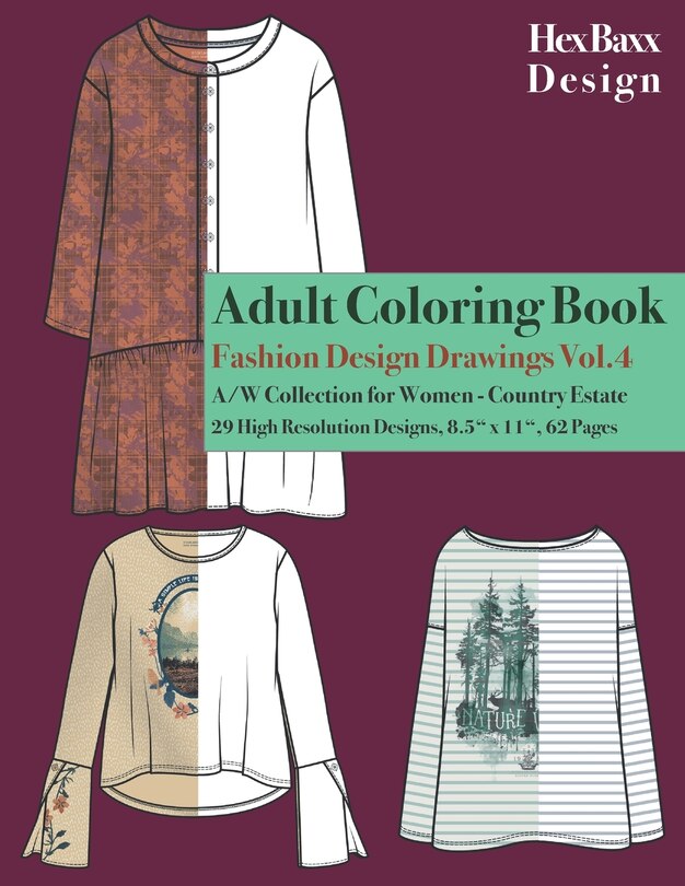 Front cover_Adult Coloring Book Fashion Design Drawings