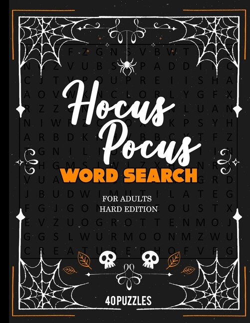 Couverture_Hocus Pocus Word Search For Adults Hard Edition 40 Puzzles