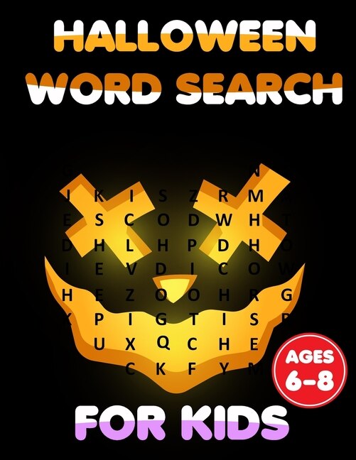 Front cover_Halloween Word Search For Kids Ages 6-8
