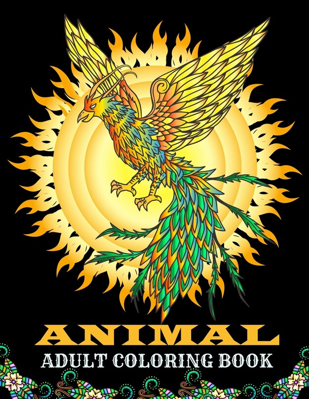 Front cover_Animal adult coloring book