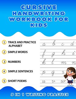 Front cover_Cursive Handwriting Workbook for Kids 5 in 1 Writing Practice