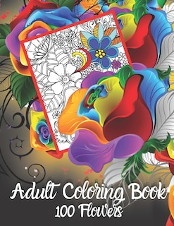 Front cover_Adult Coloring Book 100 Flowers