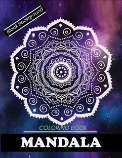 Front cover_Mandala coloring book Black Background