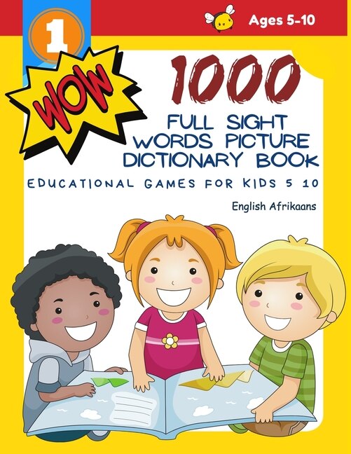Front cover_1000 Full Sight Words Picture Dictionary Book English Afrikaans Educational Games for Kids 5 10