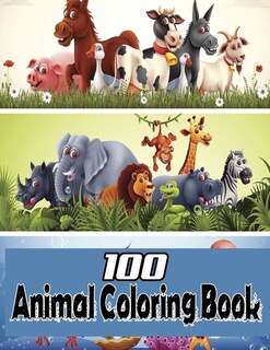 Front cover_100 Animal Coloring Book