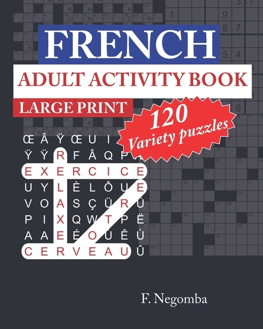 Front cover_French Adult Activity Book Large Print