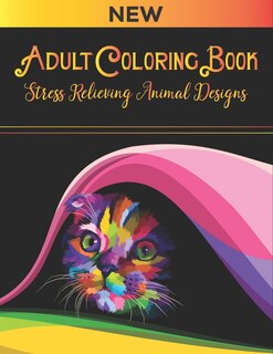 Couverture_Adult coloring book Stress Relieving Animal Designs