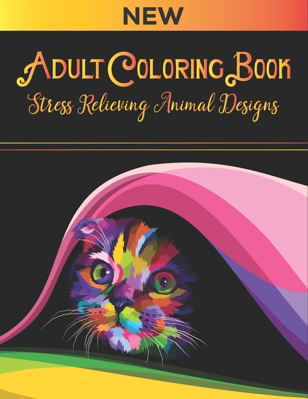 Couverture_Adult coloring book Stress Relieving Animal Designs