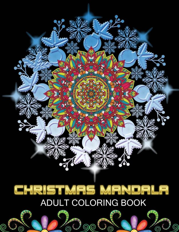 Front cover_Christmas Mandala adult coloring book