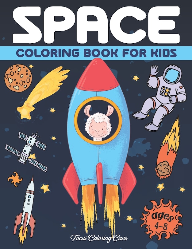 Front cover_Space Coloring Book for Kids Ages 4-8