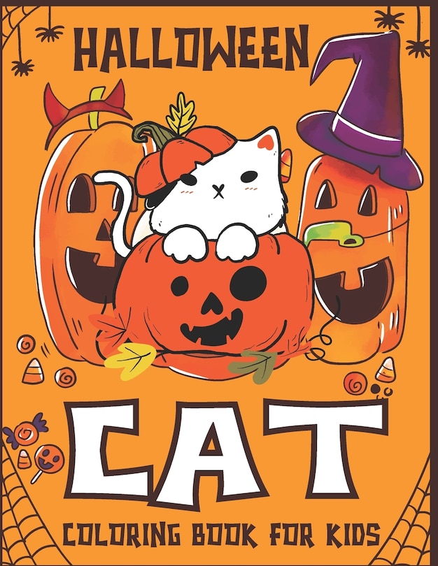 Front cover_Halloween Cat Coloring Book For Kids