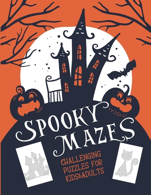 Front cover_Spooky Mazes Challenging Puzzles for Kids & Adults