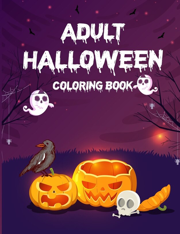 Front cover_Adult Halloween Coloring Book (50 Unique Designs)