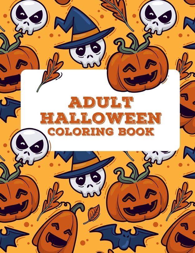 Front cover_Adult Halloween Coloring Book (50 Unique Designs)