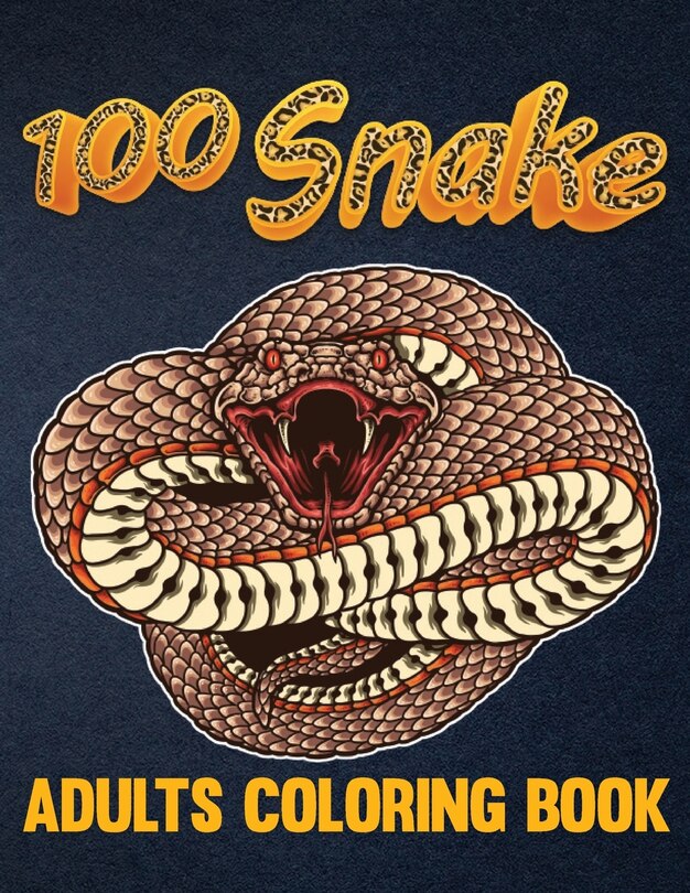 Front cover_100 Snake Adults Coloring Book