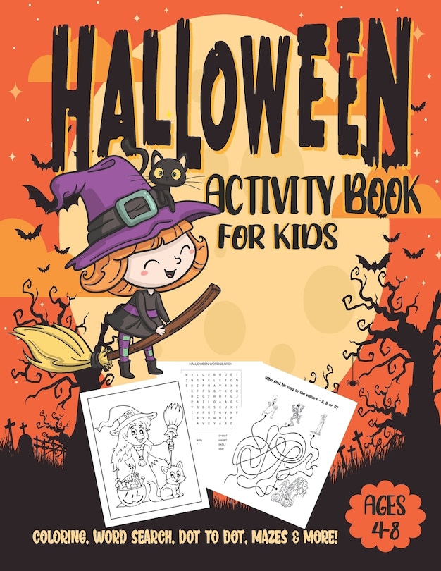 Front cover_Halloween Activity Book For Kids Ages 4-8