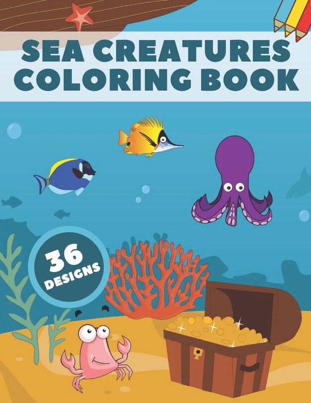 Front cover_Sea Creatures Coloring Book