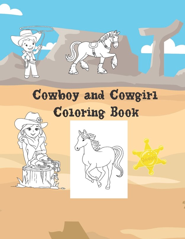 Front cover_Cowboy And Cowgirl Coloring Book