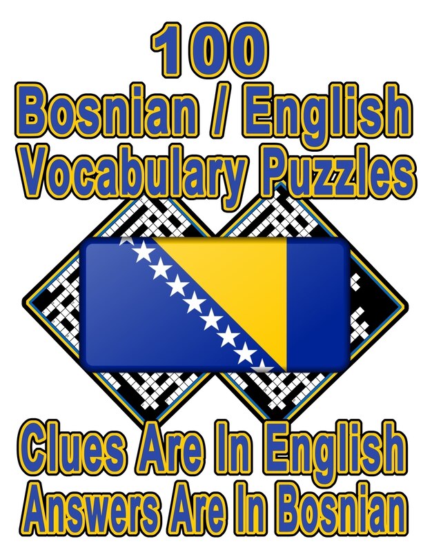 Front cover_100 Bosnian/English Vocabulary Puzzles