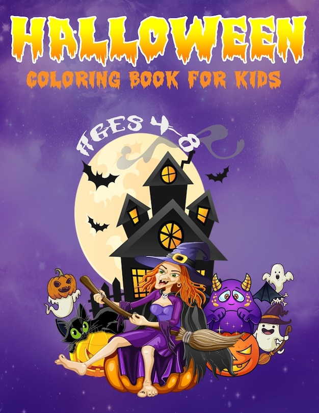 Front cover_Halloween Coloring Book for Kids Ages 4-8