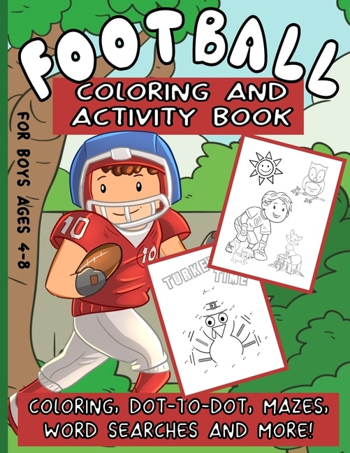 Front cover_Football Coloring And Activity Book For Boys Ages 4-8
