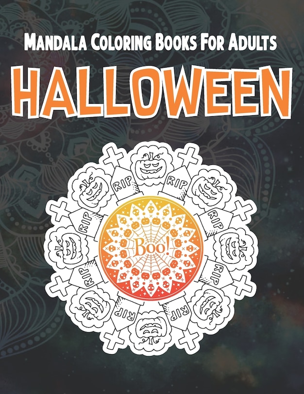 Couverture_Halloween Mandala Coloring Books For Adults