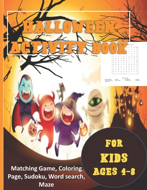 Front cover_Halloween Activity Book for Kids Ages 4-8