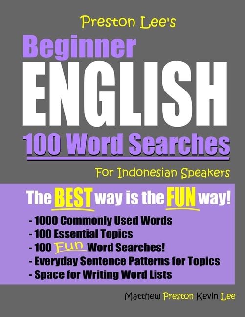 Preston Lee's Beginner English 100 Word Searches For Indonesian Speakers