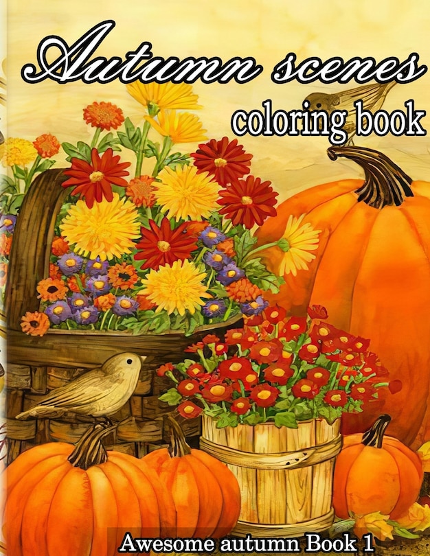 Front cover_Autumn scenes coloring book